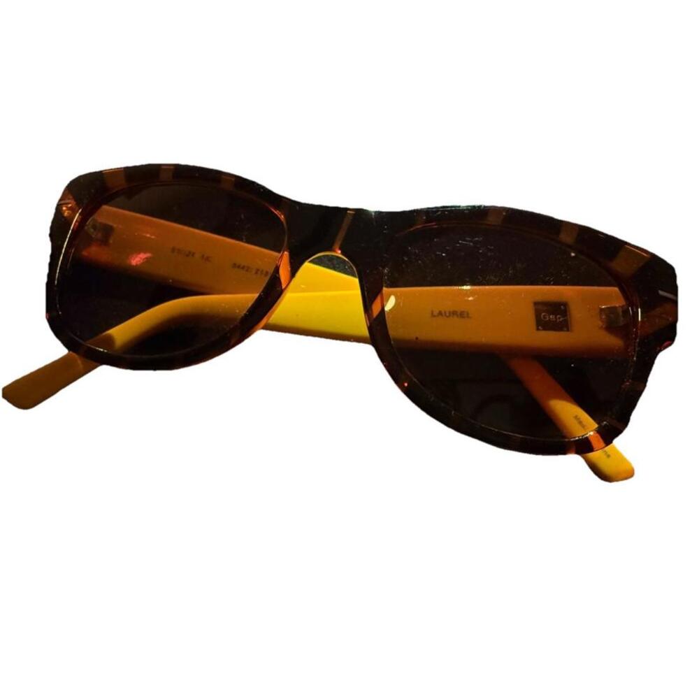 Gap LAUREL Tortoise Shell/Yellow Square Sunglasses Brown Tinted Lightweight